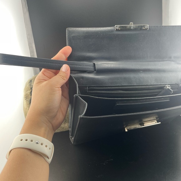 Salvatore Ferragamo Black Leather Wristlet - Picture 13 of 13